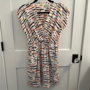 White multicolored mini dress